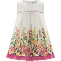 Happy girls Kjole creme / gul / grøn / fuchsia