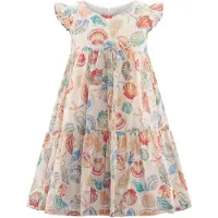 Happy girls Kjole creme / aqua / abrikos / koral