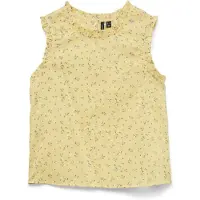 Vero Moda Bluse 'VMTRINE' citron / grøn / hvid