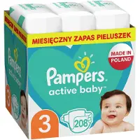 Pampers Active Baby str. 3, 6-10 kg, 208 stk.