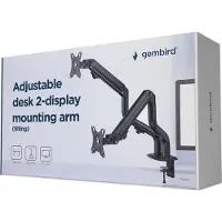 Gembird Monitor Arm - Adjustable Tilting arm 2-display 17"-32"