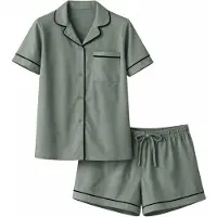 LEAFLETIC Pyjamasbukser 'Women’s Night Wear Short Set' grøn