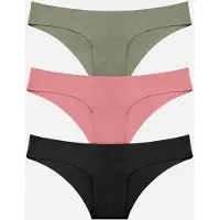 LEAFLETIC Panty 'Women’s Low Rise Hipsters Brief' khaki / lyserød / sort