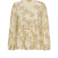 Culture Bluse 'CUBuda' creme / guld / khaki