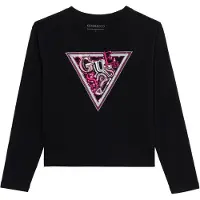 GUESS Bluser & t-shirts 'MIDI' mørk pink / sort / sølv / hvid
