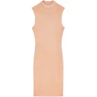 Armani Exchange A|X Armani Exchangetil kvinder. XW001875AF11957M4014 Midi-kjole med høj hals i nude (XS), Casual, Party, Viscose, Uden ærmer/stropper, Hudfa