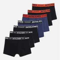 Jack & Jones Herre Sense Solid Syv Pak Trusser Sort/Dark Navy/Dark Navy/Oceana/Oceana/Sort/Sort