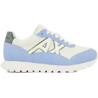 Armani Exchange A|X Armani Exchangetil kvinder. XW002150AF19388MZ739 Sneakers med meshpaneler og blå tekstureret gummisål (38), Stof, Fast, Blonder, Casual