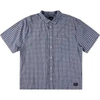 Vans - Skjorter - Larkspur Mini Plaid SS Shirt Dawn Mist Parisian Night til Unisex - Størrelse XL - Blå