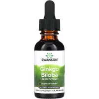 Swanson Health , Ginkgo Biloba Liquid Extract, Alkohol & Sukkerfri, 1 fl oz (29,6 ml)