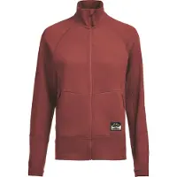 Lundhags Tived Merino Full Zip W, mellemlag, sort, rød