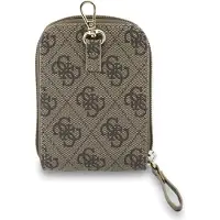 GUESS 4G Metal Logo Universal Crossbody-telefonrem med tilbehørslomme - Brun