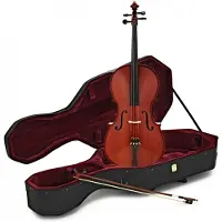 Gear4Music Student Plus Cello i Fuld Størrelse med Kuffert fra