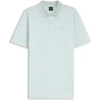Hugo Boss BOSStil mænd. 50507814 Poloshirt i bomuldspiqué med turkis logoprint (XXL), Casual, Korte ærmer