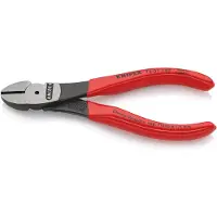 Knipex 74 01 140, Diagonal tang, Krom-vanadium-stål, Plast, Rød, 140 mm, 131 g