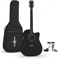 Gear4Music Dreadnought Cutaway Electro Acoustic Guitar & Accessory Pack by Black