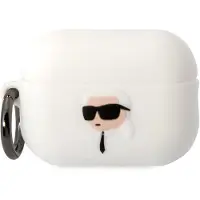 Karl Lagerfeld KLAP2RUNIKH AirPods Pro 2 cover hvid/hvid Silikone Karl Head 3D
