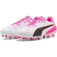 Puma King 20 Pro FG/AG Showtime - Hvid/Pink/Blå, størrelse 43