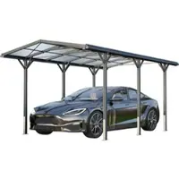 GFP 2,85x5,05m Carport, antracitgrå, inkl. tagrende