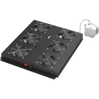 Digitus Professional Unique DN-19 FAN-6-SRV-B - Bakke til blæser i rack - med 6 køleblæsere, termostat - sort, RAL 9005 - 19