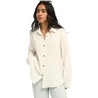 Roxy - Mærker - Morning Shine Shirt Coconut Milk til UnisexBomuld - Størrelse L - Beige