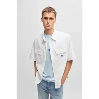 HUGO Skjorte med oversize fit i bomuldstwill