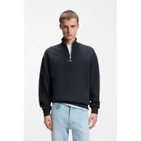 HUGO Neeler 10249110 Blue Halv Lynlås Sweatshirt