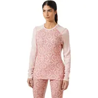 Helly Hansen Lifa Merino Midweight Graphic Crew, dame, lyserød