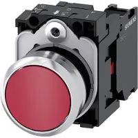 Siemens 3SU1150-0AB20-1CA0, Metal, Plast, IP67, IP69K, Sort, Rød, Sølv, 500 V, 30 mm, 60,7 mm