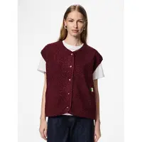 Pieces Vest 'PCKatty' carminrød