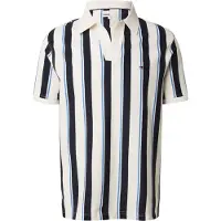 Tommy Hilfiger Bluser & t-shirts 'Relaxed Fit Stripe Crepe' blå / navy / hvid