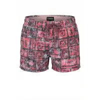 KOROSHI Badeshorts hindbær / sort