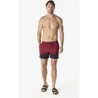 KOROSHI Badeshorts merlot / sort / hvid