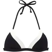 LASCANA Bikinioverdel sort / hvid