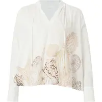 Marc Cain Bluse creme / choko / uldhvid
