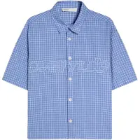 Bershka Skjorte dueblå / hvid