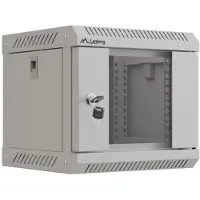 Lanberg WF11 Series - Rack kabinet - 300 x 300, med glasdør, flad pakke - vægmonterbar - grå, RAL 7035 - 4U - 10