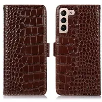 Mtp Products Crocodile Series Samsung Galaxy S23+ 5G Læderpung med RFID - Brun