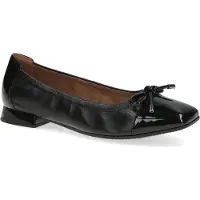 Caprice Ballerina, black, made of Leather and textile with Trapeze heel, Size 37