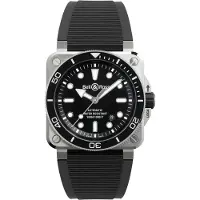 Bell & ross Herreur BR03A-D-BL-ST/SRB BR 03 Sort/Gummi 42x42 mm