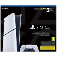 Sony PlayStation 5 Slim Digital Edition-konsol 825 GB (CFI-2100) + ekstra DualSense-controller – hvid og sort