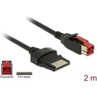 DeLOCK - Forstærket USB kabel - USB PlusPower (24 V) (han) til 8-pins (1x8) PoweredUSB Remote Side (han) - 24 V - 2 m - sort