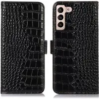 Mtp Products Crocodile Series Samsung Galaxy S23 5G Læderpung med RFID - Sort