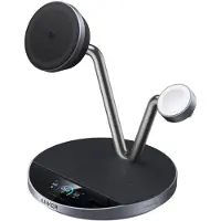 Anker Prime trådløs opladningsstation (3-i-1 MagGo AirCool dock-stativ) - sort