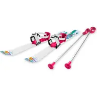 PLASTKON Ski til Børn 70 cm med skistave, Hvid/Pink