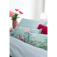 Pip studio sengetøj - 140x200 cm - Okinawa blue - Blomstret sengetøj - Dobbeltsidet sengesæt - 100% bomuld