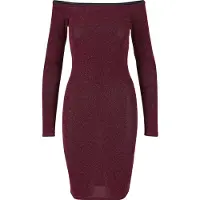 Urban Classics Off Shoulder Glitter Kjole Med Lange ærmer
