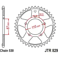 JT Sprockets 530 Jtr829.47zbk Steel Bagtandhjul