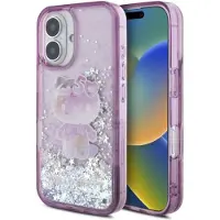 Hello Kitty iPhone 16 cover flydende glimmer lilla