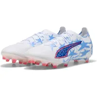 Puma ULTRA 6 MATCH KIDSUPER x CHRISTIAN PULISIC FG/AG Football Boots Unisex, Sport, White/Pink Lilac/Dusky Blue, 44.5